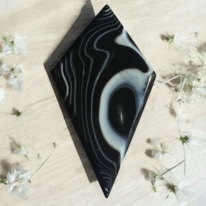 Black Agate Crystal Rhombus/ Diamond